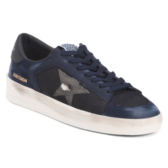 GOLDEN GOOSE Men's Made In Italy Leather Stardan Sport Casual Sneakers